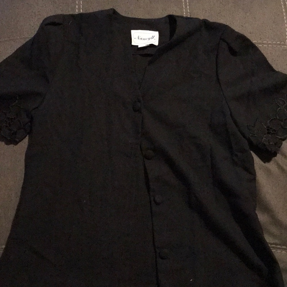 Black button down blouse